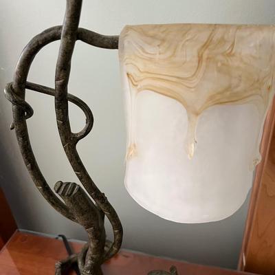 Unique Metal Lamp with Slump Glass Shades (GB-RG)