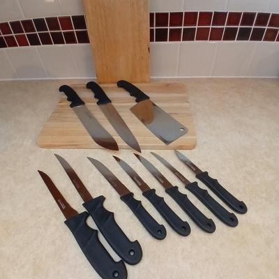 Kitchen Worthy stainless steel Knife set with two cutting boards