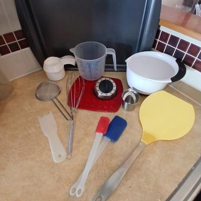 Everything you need to bake more cookies - Wilton cookie sheet and baking utensils with timer