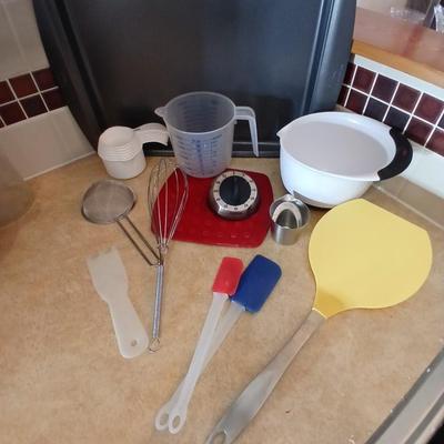 Everything you need to bake more cookies - Wilton cookie sheet and baking utensils with timer