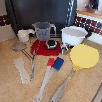 Everything you need to bake more cookies - Wilton cookie sheet and baking utensils with timer