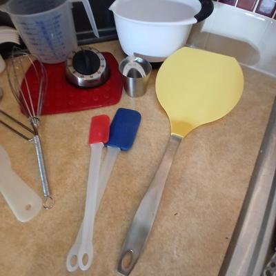 Everything you need to bake more cookies - Wilton cookie sheet and baking utensils with timer