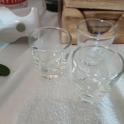 Glass beer mugs, can opener, Shit glasses, and a nice Drink mixer for your bar!