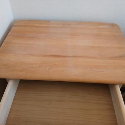 Nice wood kitchen cart with storage cabinet and drawer on casters