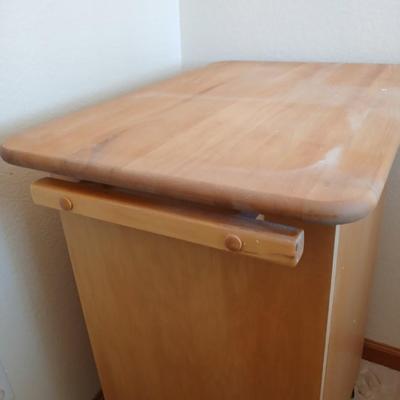 Nice wood kitchen cart with storage cabinet and drawer on casters