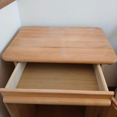 Nice wood kitchen cart with storage cabinet and drawer on casters