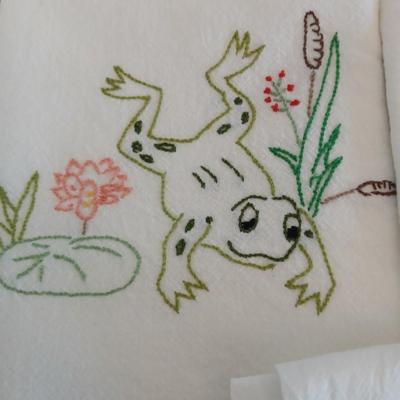 Embroidered linen towels