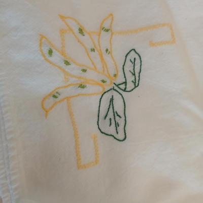 Embroidered linen towels