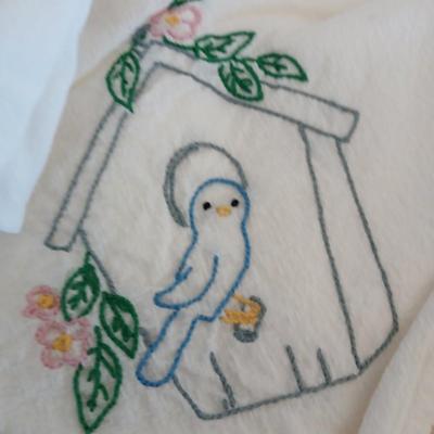 Embroidered linen towels