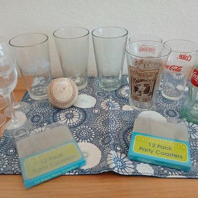 More barware glasses Coca Cola, Rockies beer mug and more