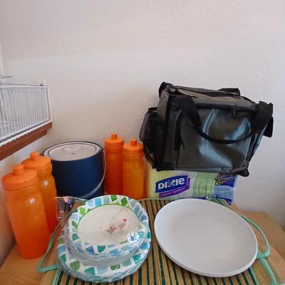 Bronco's Tailgate time!! Ice bucket, water bottles, all Bronco colors! paper plates and bowls and napkins too!
