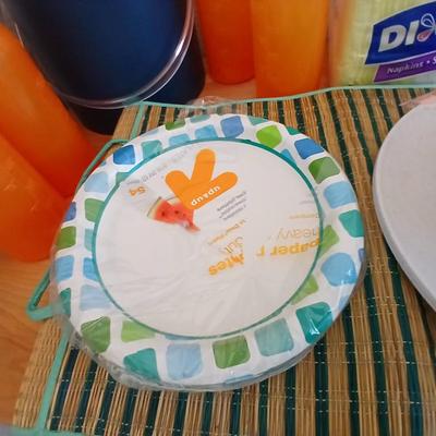 Bronco's Tailgate time!! Ice bucket, water bottles, all Bronco colors! paper plates and bowls and napkins too!