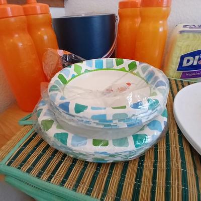 Bronco's Tailgate time!! Ice bucket, water bottles, all Bronco colors! paper plates and bowls and napkins too!