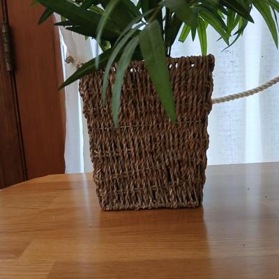 Two Faux bamboo plants in baskets - brand new with tags