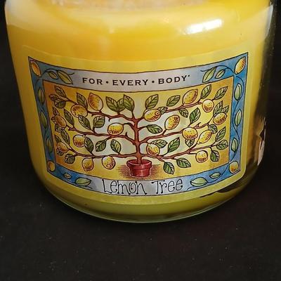 Apple pie dish, glass grape dish, apple nightlight, candles and a vase