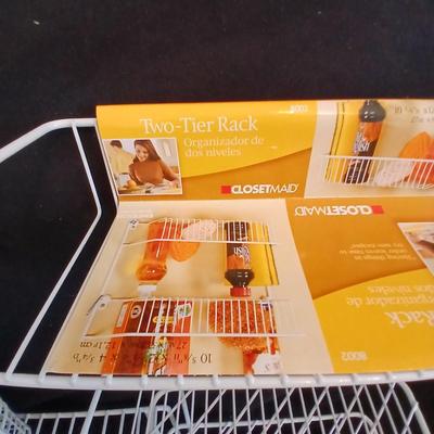 White portable cabinet shelves corner shelf and contact shelf liner
