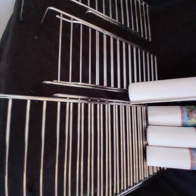 White metal portable cabinet shelves and contact paper shelf liner