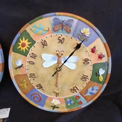 Brand new adorable patio clock and matching thermometer