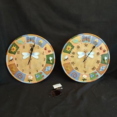 Brand new adorable patio clock and matching thermometer