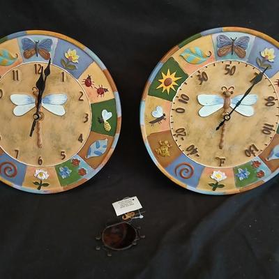 Brand new adorable patio clock and matching thermometer