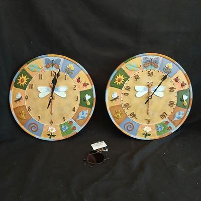 Brand new adorable patio clock and matching thermometer