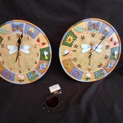 Brand new adorable patio clock and matching thermometer