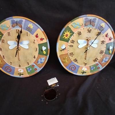 Brand new adorable patio clock and matching thermometer