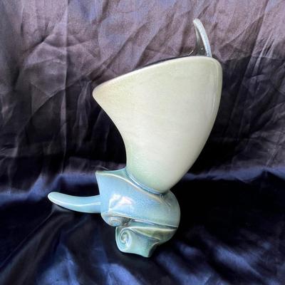Lot 15 Hull Parchment Cornucopia Vase