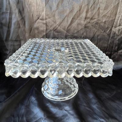 Lot 18 Fostoria American Square cake stand