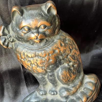 Lot 29 Bronzed Cast Iron Cat Door Stop