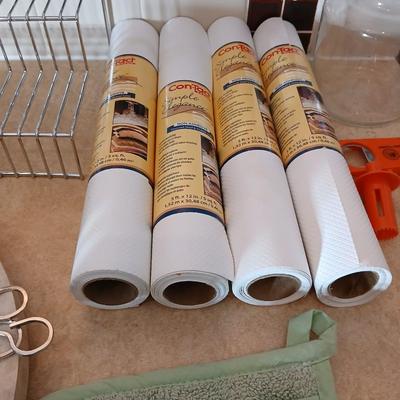 Stainless steel spice organizer with lazy Susan and other kitchen needs