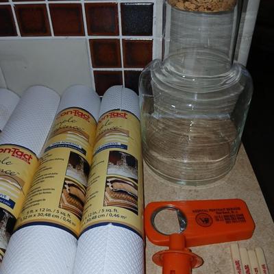 Stainless steel spice organizer with lazy Susan and other kitchen needs