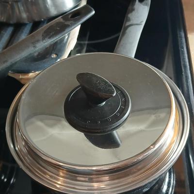 Nice stainless-steel pot and pan set with new broiler pan