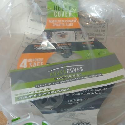 Brand new corner sink strainer with dishwasher baskets and microwave food covers