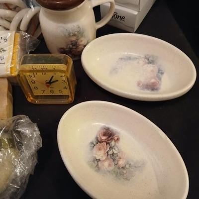 TONE Bar bath soap, Hot pockets heat wrap, Shower curtain, and soap dishes