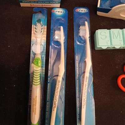 Band-Aids, Gauze, athletic tape, new toothbrushes and more