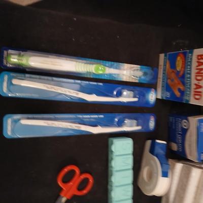 Band-Aids, Gauze, athletic tape, new toothbrushes and more