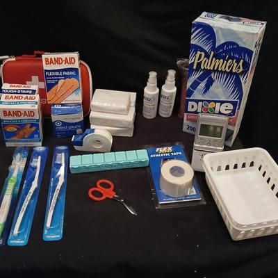 Band-Aids, Gauze, athletic tape, new toothbrushes and more