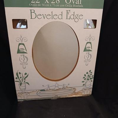 Beveled edge 22 x 28 Oval wall mirror