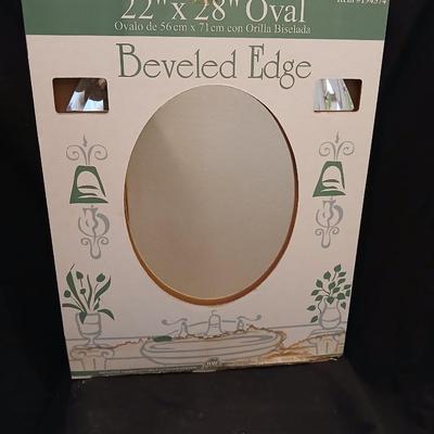Beveled edge 22 x 28 Oval wall mirror
