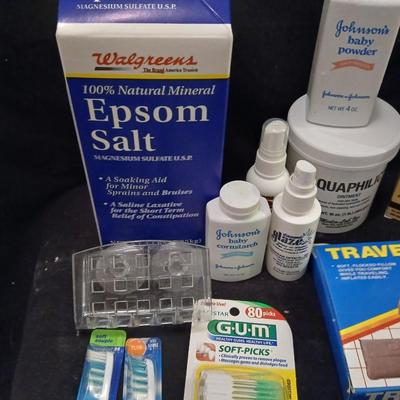 Epson salt, new toothbrushes, hair dye, thermometer, heat wrap, and much more