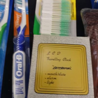 Epson salt, new toothbrushes, hair dye, thermometer, heat wrap, and much more