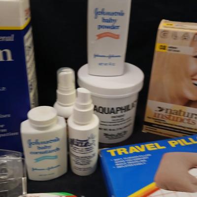 Epson salt, new toothbrushes, hair dye, thermometer, heat wrap, and much more