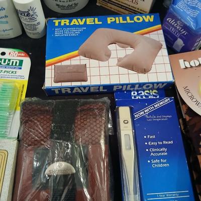 Epson salt, new toothbrushes, hair dye, thermometer, heat wrap, and much more