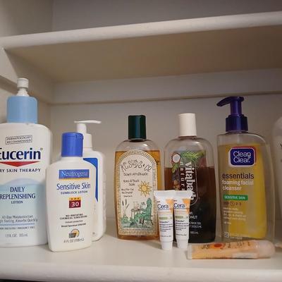 Bath and body soaps and lotions