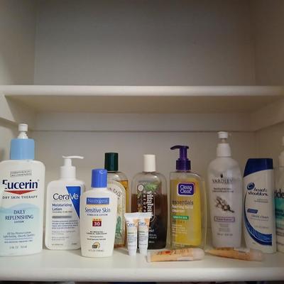 Bath and body soaps and lotions