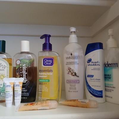 Bath and body soaps and lotions