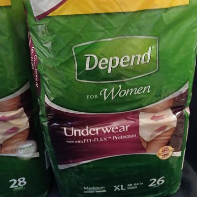 Women's Depends XL and L both opened but full