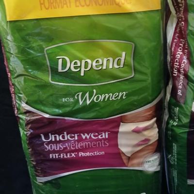 Women's Depends XL and L both opened but full
