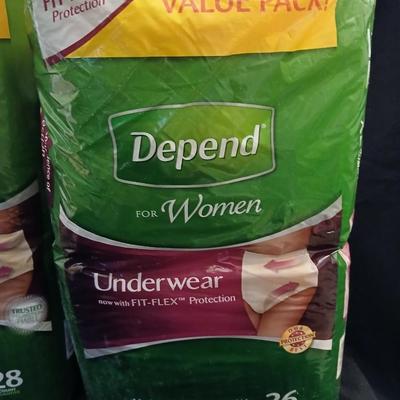 Women's Depends XL and L both opened but full